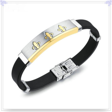 Fashion Jewellery Stainless Steel Jewelry Silicone Bracelet (LB221)